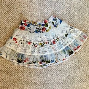 Mimi and Maggie wildflower skirt with lace in size 6X